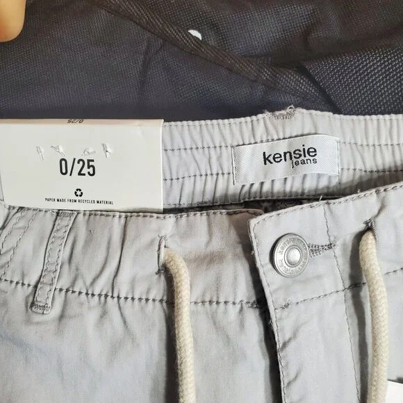 Kensie Womens Size 0/25 Girlfriend Style Joggers Light Gray Casual Pants - Picture 4 of 13